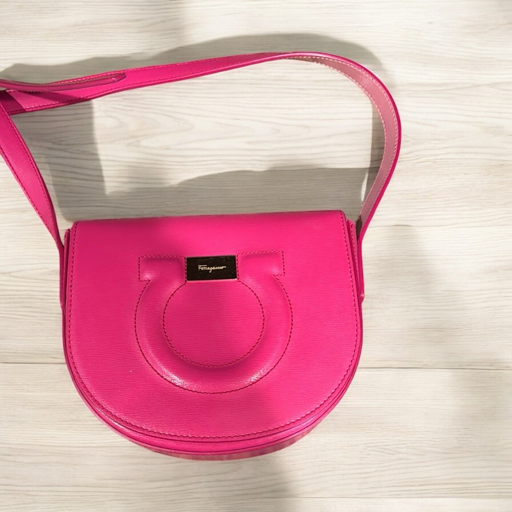 Salvatore Ferragamo Pink Gancini City Crossbody Bag